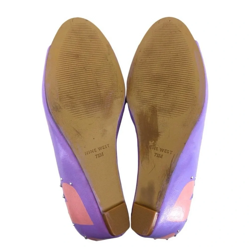Custom Open Toe Lavender Wedges. Hand painted Hearts and Crystals